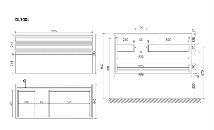Тумба под раковину подвесная Sancos Delta 100 см левая дуб красный/графит - фото 2