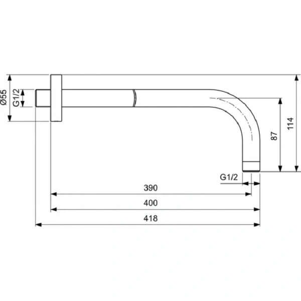 Кронштейн для верхнего душа Ideal Standard IdealRain черный, настенный index_1 - фото 3