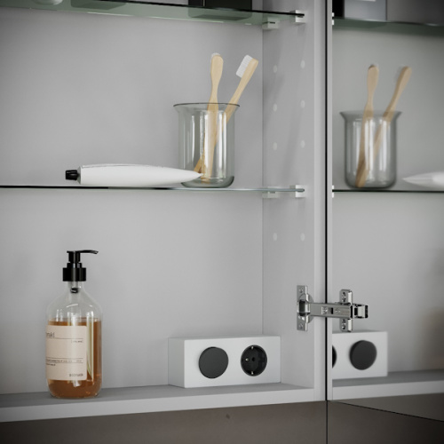 Зеркальный шкаф с подсветкой Sancos Hilton 60 см с розеткой, навесные - фото 5