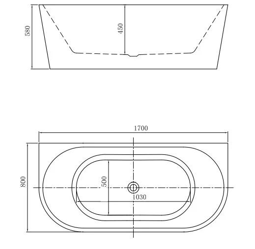 Ванна акриловая Bolu BL-323NS/170, 170 x 80 см, слив-перелив в комплекте, белый - фото 2