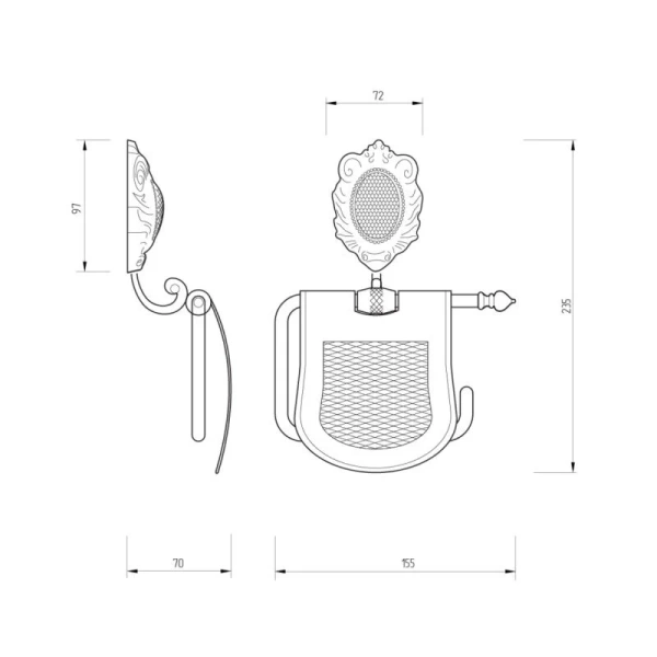 Бумагодержатель Migliore Cleopatra 166 латунь, классические, ретро, декорированные - фото 2