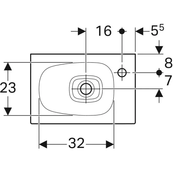 Раковина Geberit Citterio 45 см подвесная - фото 3