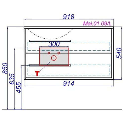 Тумба под раковину подвесная Aqwella Майами 90 см левая, белая, светло-коричневая, комбинированная - фото 7