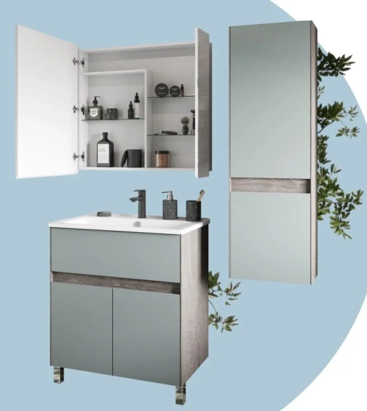 Тумба под раковину напольная Акватон Форест 60 см дуб рошелье/сумеречный голубой, современная, hi-tech - фото 3