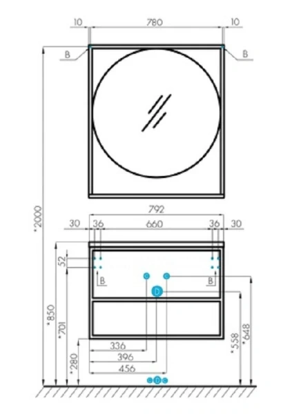 Зеркало Акватон Лофт Фабрик 1A242602LTD 80 см мебельное, в наличии - фото 2