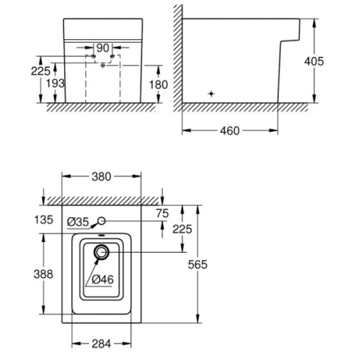Биде напольное Grohe Cube Ceramic 3948700H - фото 3
