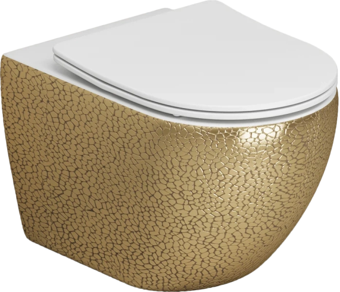 Унитаз подвесной Grossman Color золото/белый - фото 1