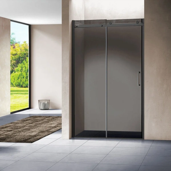 Душевая дверь в нишу Vincea Como 120 см профиль черный, стекло тонированное, 120 см - фото 3