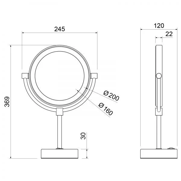 Зеркало с подсветкой Timo Saona 25 см черное - фото 2