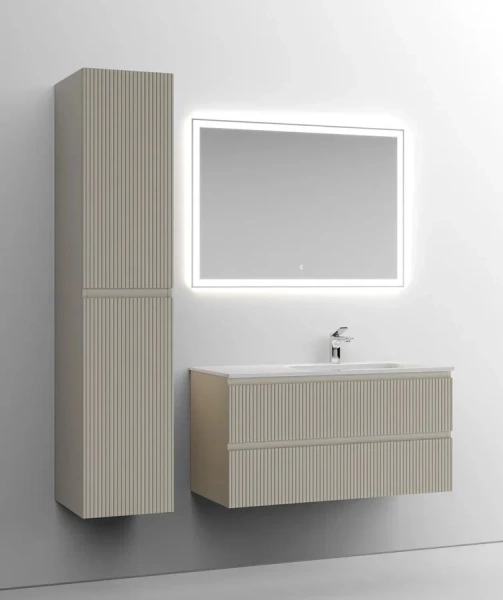 Тумба под раковину подвесная Sancos Snob T 100 см правая, beige soft, моноблок - фото 5