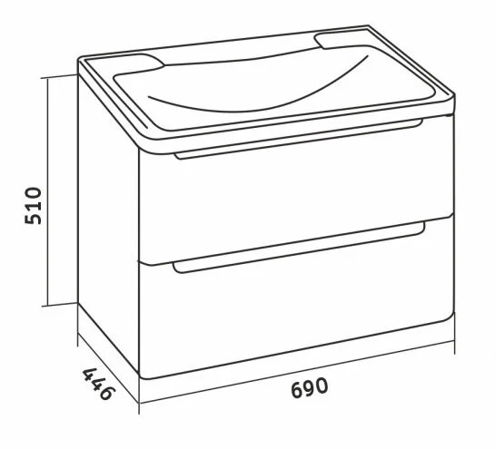 Тумба под раковину подвесная Grossman Адель 69 см белая, нет в наличии - фото 2