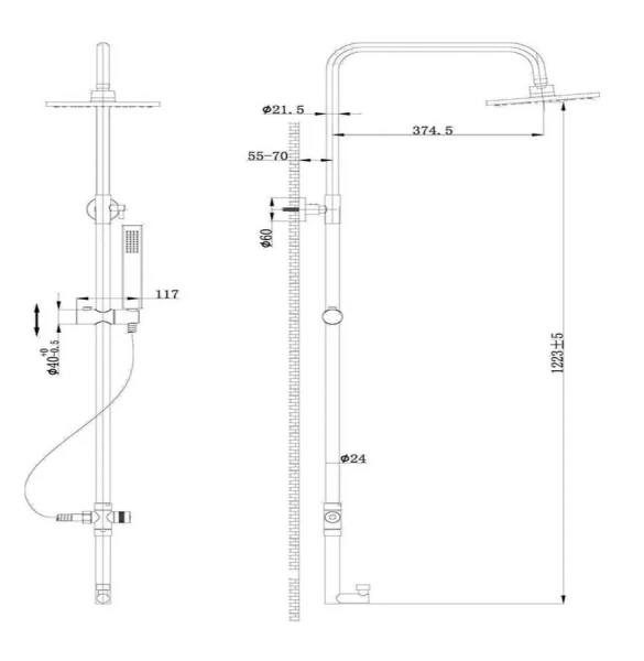 Душевая стойка BelBagno Trula без смесителя, хром - фото 2