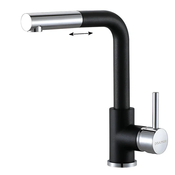 Смеситель для кухни Paulmark Kassel черный металлик - фото 1