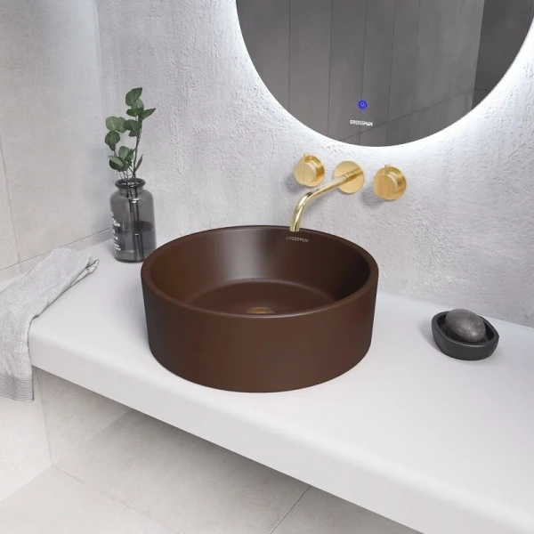 Раковина Grossman Color 41 см коричневая матовая - фото 4