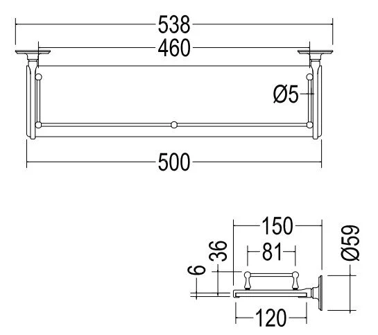 Полка для ванной Devon&Devon Old Navy MIL602, классические, ретро - фото 2