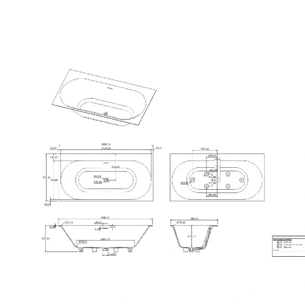 Акриловая ванна Timo ANNELI1800, 180 х 90 см, цвет белый - фото 2