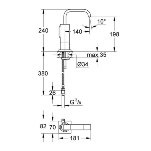 Смеситель для раковины бесконтактный Grohe Allure  36098000 - фото 4