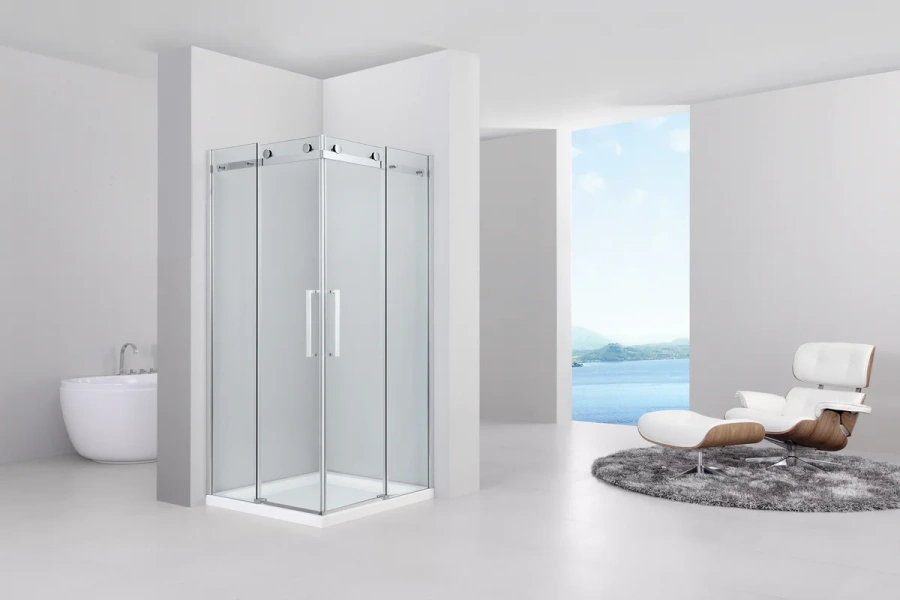 Душевой уголок Black&White Stellar Wind 120x80 см профиль хром, стекло прозрачное - фото 2