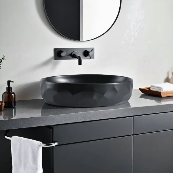 Раковина GID Lago Bm9030wx 61 см черная матовая - фото 4