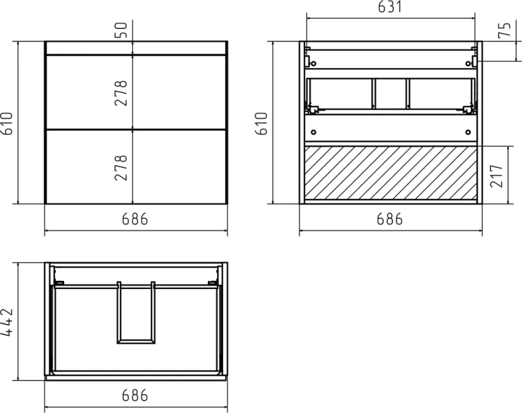 Тумба под раковину подвесная Misty Атлантик 70 см белая - фото 4