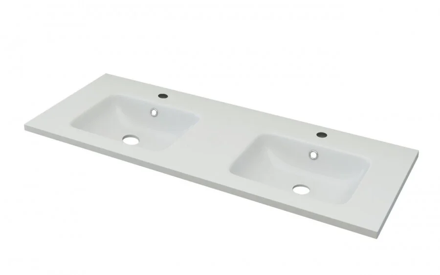 Раковина мебельная Cezares 120 см из искусственного мрамора, с двумя чашами - фото 1