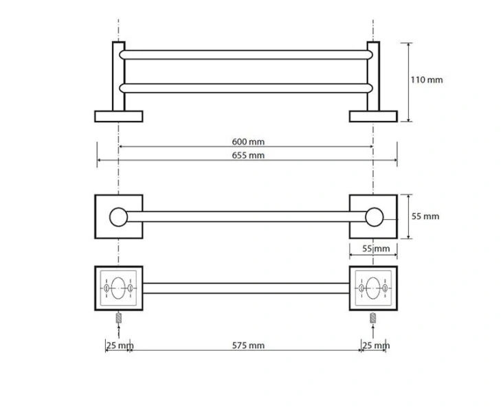 Полотенцедержатель Bemeta Beta двойной - фото 2