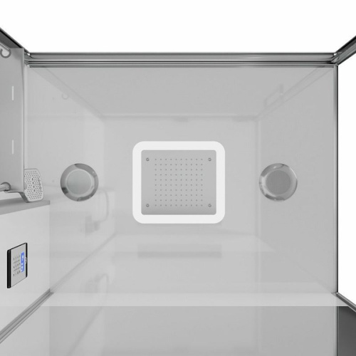 Душевая кабина Black&White Galaxy 115x90 см c паром, пристенные, без гидромассажа, c тропическим душем, с вентиляцией, с крышей, с радио - фото 4
