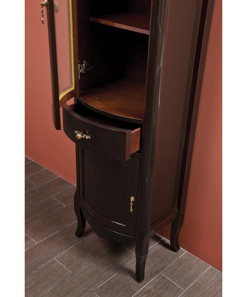 Шкаф-пенал, петли слева, цвет тёмное дерево глянец, фурнитура бронза, La Beaute Nora, по запросу - фото 2