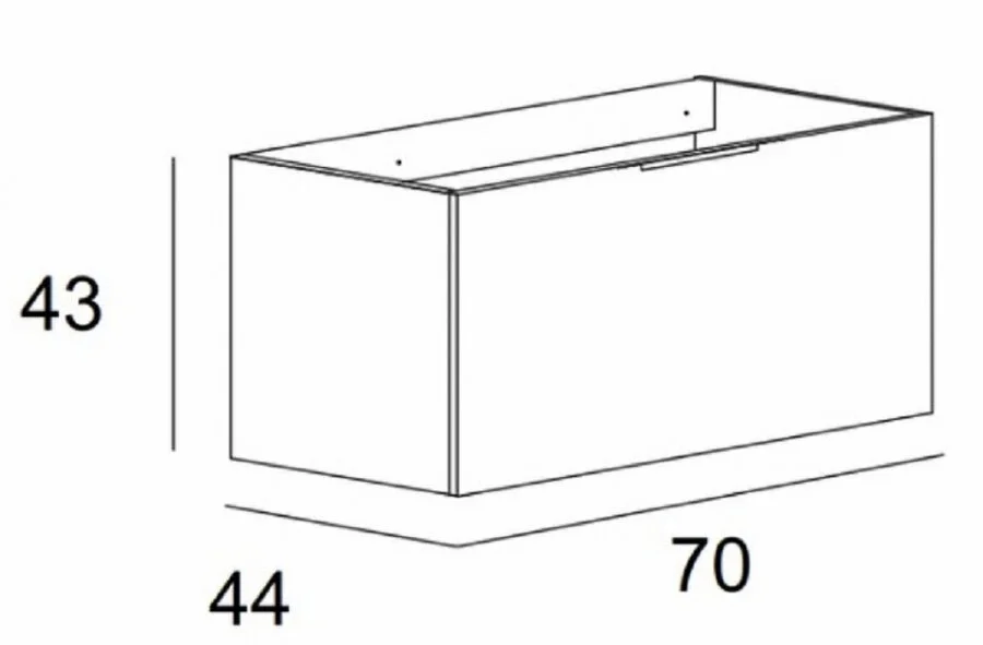 Тумба с раковиной подвесная Cezares Premium 554 70 см с выдвижным ящиком и внутренним ящиком - фото 2