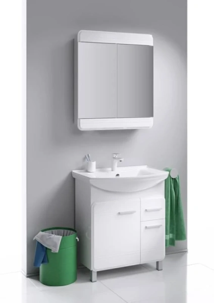 Тумба с раковиной напольная Aqwella Корсика KOR0107 75 см с двумя дверцами и ящиком, моноблок - фото 5