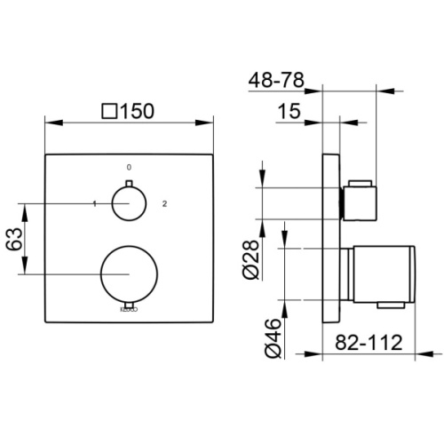 Смеситель для ванны встраиваемый Keuco Edition 11 51174 - фото 4