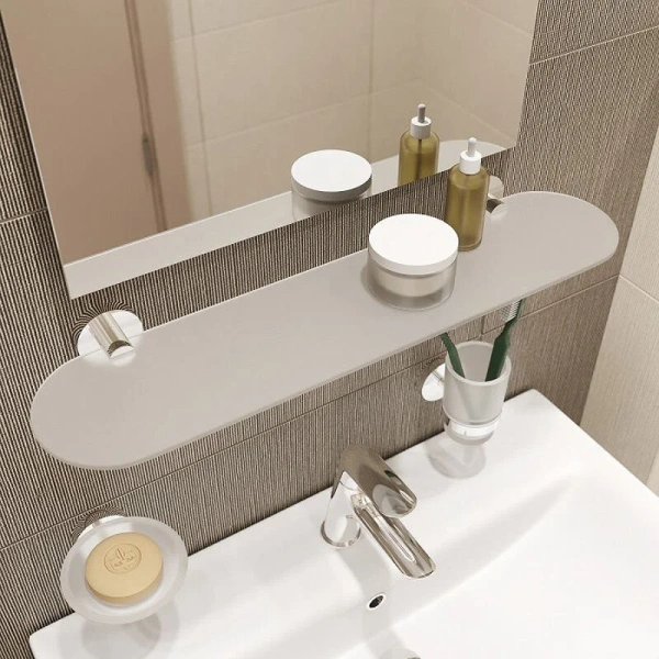 Полочка для ванной IDDIS Sena матовое стекло - фото 3