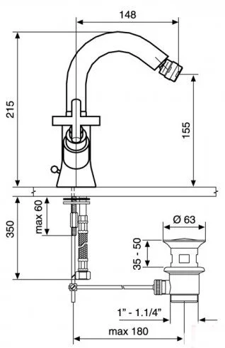 Смеситель для биде Emmevi Spirit New 31054 - фото 2