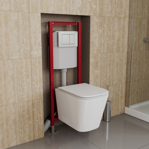 Инсталляция для унитаза D&K с белой клавишей, настенные, напольные - фото 7