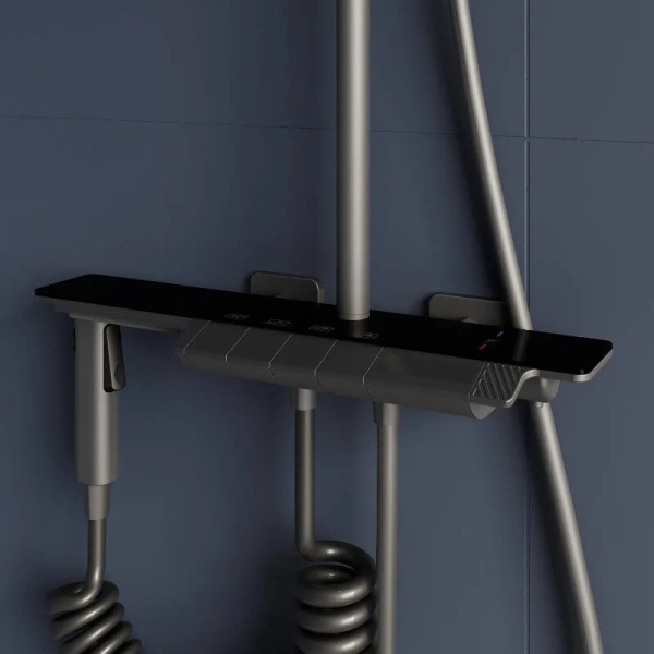 Душевая стойка RGW Shower Panels серая, с термостатом - фото 6