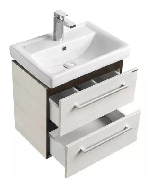 Тумба с раковиной подвесная Акватон Ронда 1A207601RSC20 55 см мини, современная, hi-tech - фото 3