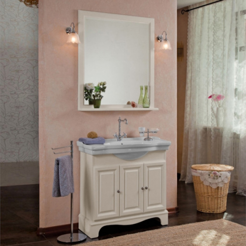 Тумба под раковину, цвет слоновая кость матовый, фурнитура состареное серебро, La Beaute Michel, по запросу - фото 2