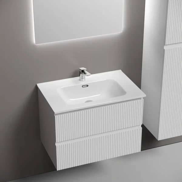 Тумба под раковину подвесная Sancos Snob T 70 см Bianco, моноблок - фото 5