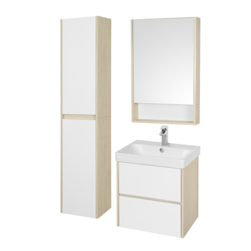 Тумба под раковину подвесная Акватон Сканди 55 см белая/дуб верона, моноблок - фото 5