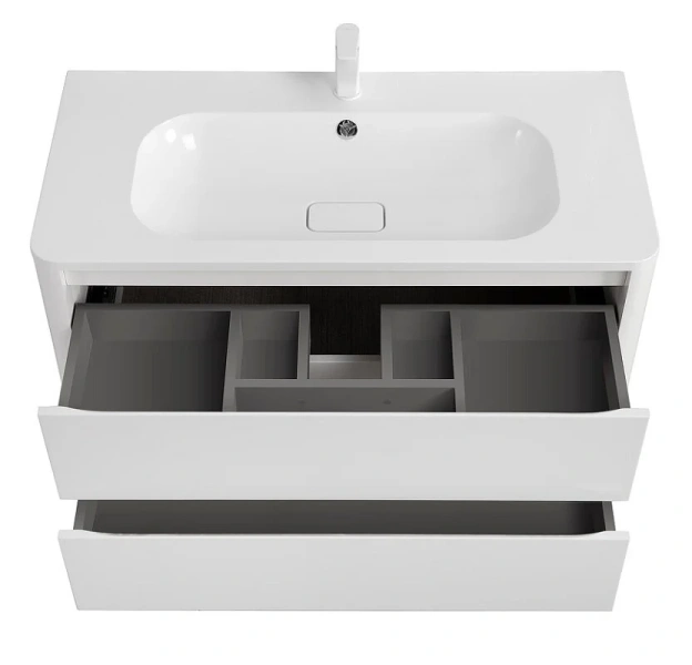 Тумба под раковину подвесная Cezares Relax 100 см Bianco Lucido - фото 4
