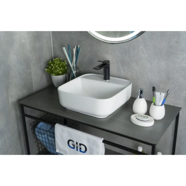 Раковина GID Geometrico N9044 39 см квадратная - фото 3