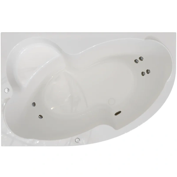 Гидромассажная ванна Радомир Ирма 2-79-2-1-0-216/2-79-2-2-0-216, 149 x 96.5 см, L/R, рама-подставка, фронтальная панель, полотенцедержатель, слив-перелив, гидромассаж Стандарт хром пневмокнопка, массаж спины и ступней, белая - фото 1