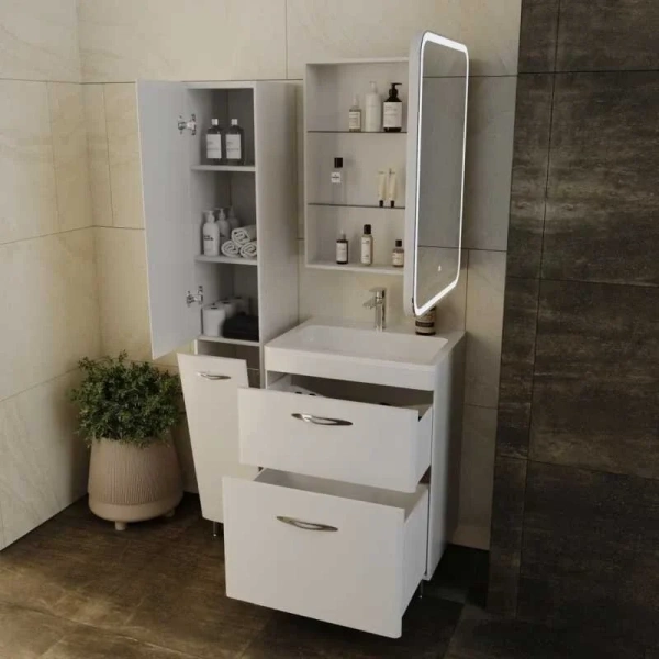 Тумба с раковиной напольная Style Line Каре СС-00002265 60 см с ящиками, окрашенные - фото 9