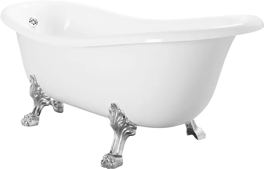 Ванна из искусственного камня Migliore Milady 185х82 см фурнитура хром - фото 1