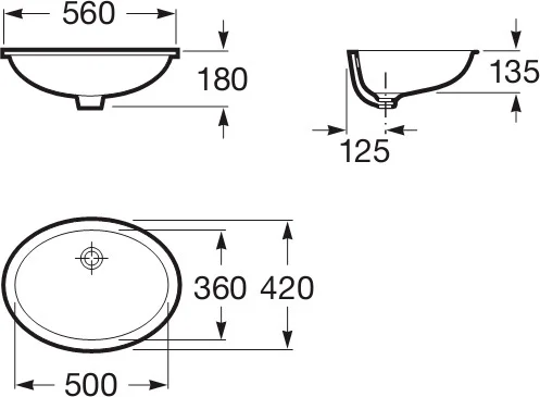 Раковина Roca Berna 56 см встраиваемая, белые - фото 4