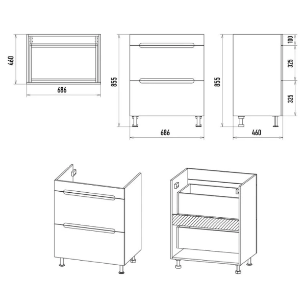 Тумба под раковину напольная Misty Байкал 70 см белая - фото 3