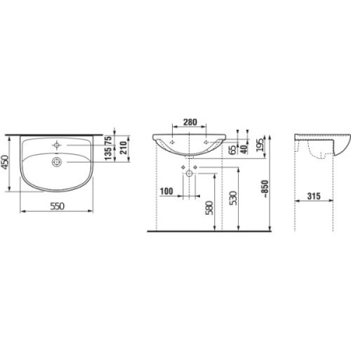 Раковина полувстраиваемая сверху Jika Lyra Plus 8133820001041 - фото 3