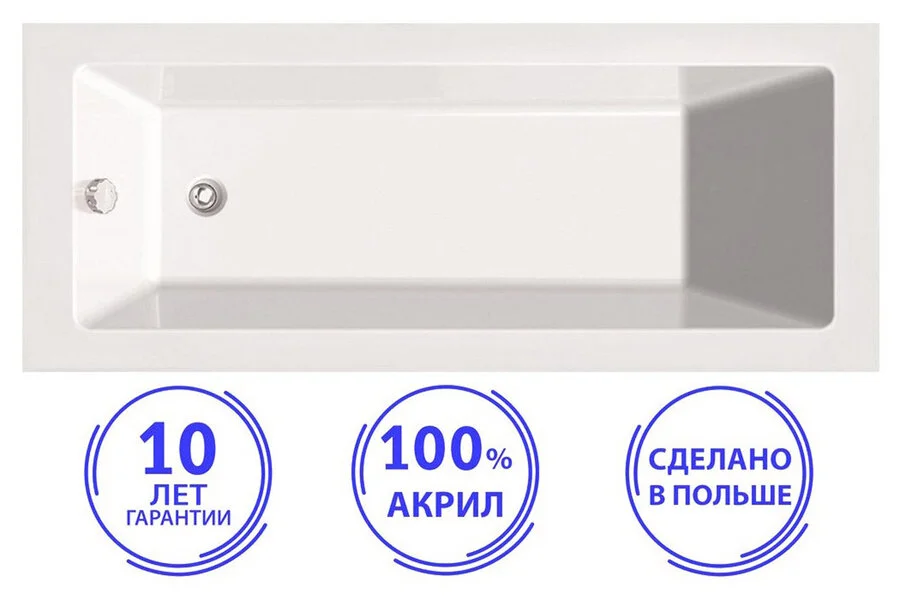 Акриловая ванна C-Bath Semela CBQ014002 180 х 80 см, белая - фото 3