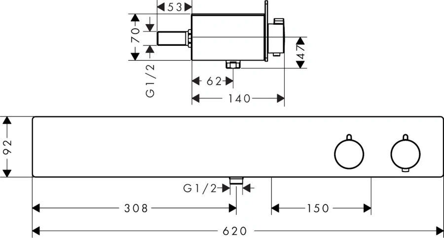Смеситель для душа Hansgrohe ShowerTablet Select термостатический, хром, с термостатом - фото 7
