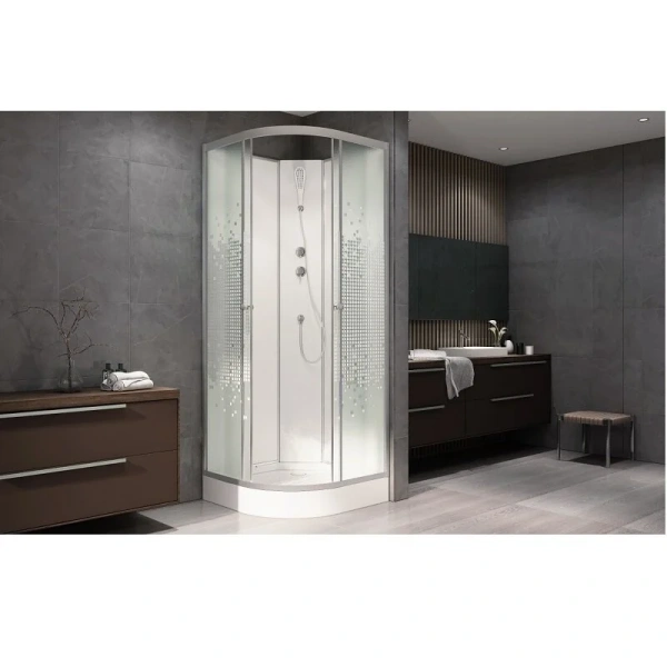 Душевая кабина Deto L 100x100 см без крыши, с раздвижными дверьми - фото 6
